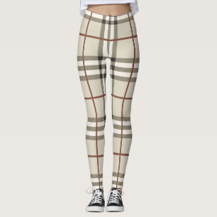Neutrale geruite gezellige klassieke patroon leggings