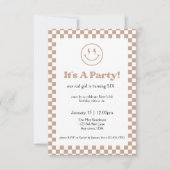 Neutrale Geruite Rad Kid Uitnodiging (Voorkant)