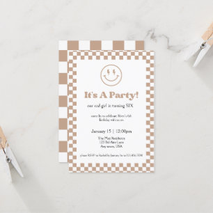 Neutrale geruite RAD Kind uitnodiging