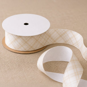 Neutrale geruite satijnen lint baby shower decorat
