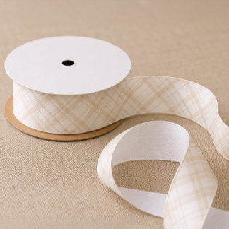 Neutrale geruite satijnen lint baby shower decorat