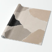 Neutrale Gescheurde Papieren Collage Inpakpapier (Uitgerold)
