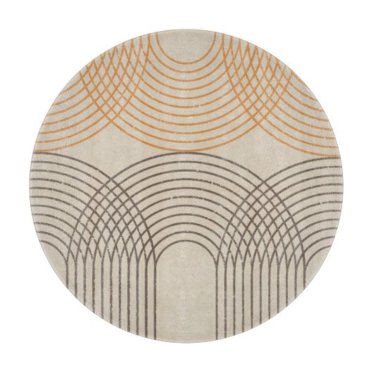 Neutrale getextureerde lijnen Decoratief glas snij Snijplank (Voorkant)