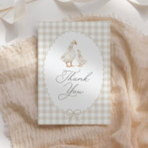 Neutrale Gingham Dwaze Gans Baby Shower
