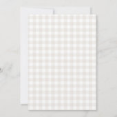 Neutrale Gingham Golfkar Baby Shower Kaart (Achterkant)