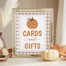 Neutrale Gingham Pompoen 8x10 Kaarten & Cadeaus Bo
