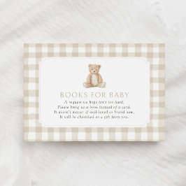 Neutrale Gingham Teddybeer Boeken voor Baby Informatiekaartje