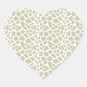 Neutrale Giraffe afdrukken Hart Sticker