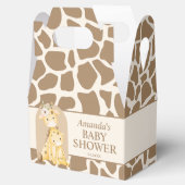 Neutrale Giraffe Baby shower Gable Box Bedankdoosjes (Geopend)