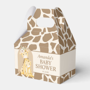 Neutrale Giraffe Baby shower Gable Box Bedankdoosjes