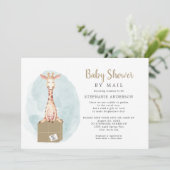 Neutrale Giraffe Baby shower per post Kaart (Staand voorkant)