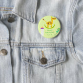 Neutrale Giraffe Speelgoed Baby shower Favors Ronde Button 5,7 Cm (In situ)