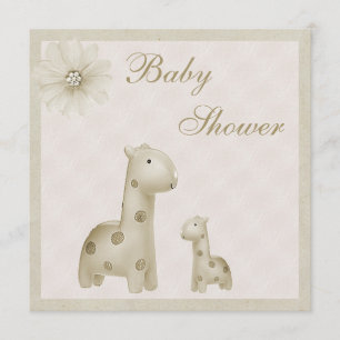 Neutrale Giraffes van moeder en Baby Baby shower Kaart