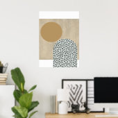 Neutrale Gold Abstracte Limoen was Poster (Thuiskantoor)