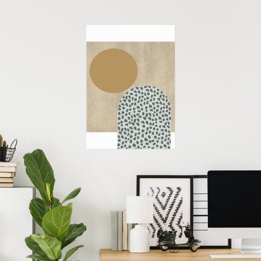 Neutrale Gold Abstracte Limoen was Poster (Thuiskantoor)