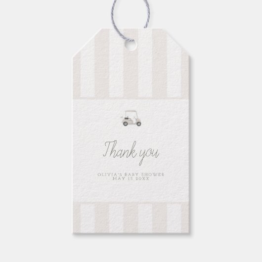 Neutrale golfkar rechthoek gunst tag cadeaulabel (Voorkant)