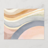 Neutrale golven Moderne simplistische Waterverf Briefkaart (Voorkant)