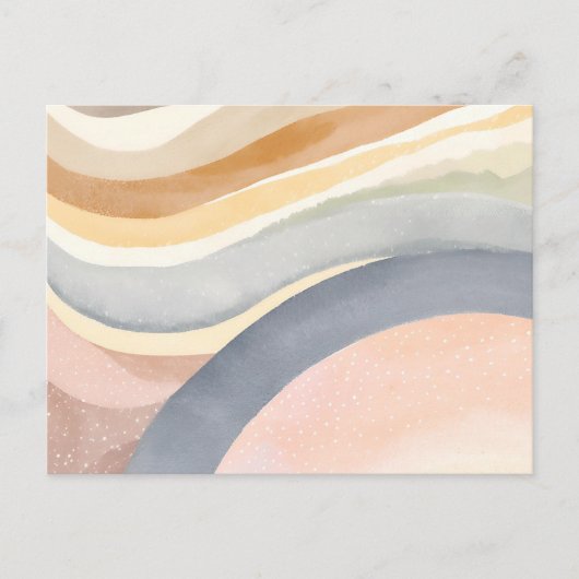 Neutrale golven Moderne simplistische Waterverf Briefkaart (Voorkant)