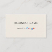 Neutrale Google Review QR Code Ivoorkleur Visitekaartje (Voorkant)