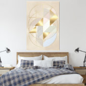 Neutrale Gouden Accenten Abstract Geometrisch Canv Canvas Afdruk (Insitu (Slaapkamer))
