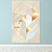 Neutrale Gouden Accenten Abstract Geometrisch Canv Canvas Afdruk (Insitu (Houten vloer))