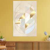 Neutrale Gouden Accenten Abstract Geometrisch Canv Canvas Afdruk (Insitu (Woonkamer))