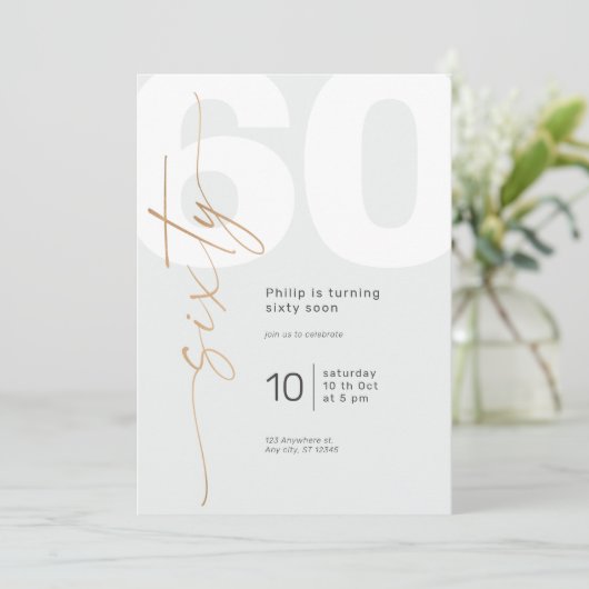 Neutrale gouden elegante kalligrafie verjaardag kaart (Staand voorkant)