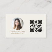 Neutrale Gouden QR Code Foto Monogram Visitekaartje (Voorkant)