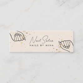 Neutrale Gouden Specks Hand Nail Salon Mini Visitekaartje