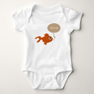 Neutrale goudvis gepersonaliseerd romper