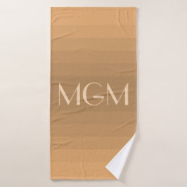 Neutrale gradatie reuzenmonogram bad handdoek