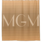 Neutrale gradatie reuzenmonogram douchegordijn (Voorkant)