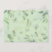 Neutrale Greenery Gold Elephant Books voor Baby Informatiekaartje (Achterkant)