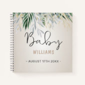 Neutrale Greenery Personalized Memory Baby Book Notitieboek (Voorkant)