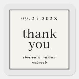 Neutrale grens Eenvoudige Huwelijksgunst Vierkante Sticker