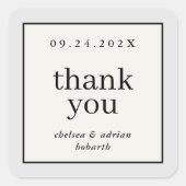 Neutrale grens Eenvoudige Huwelijksgunst Vierkante Sticker (Voorkant)