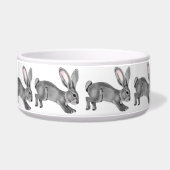 Neutrale grijze bunny Rabbit Pattern Minimum Anima Voerbakje (Rechts)