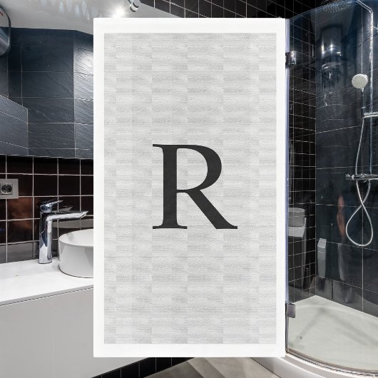 Neutrale Grijze Getextureerde Monogram Servet