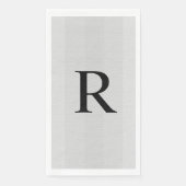 Neutrale Grijze Getextureerde Monogram Servet (Voorkant)