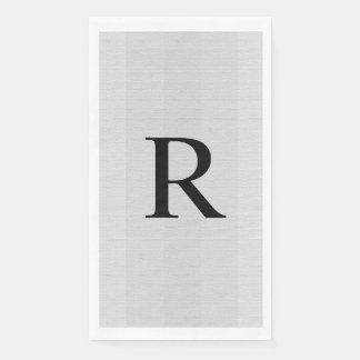 Neutrale grijze getextureerde monogrammen servet