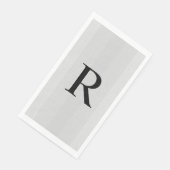 Neutrale grijze getextureerde monogrammen servet (Hoek)