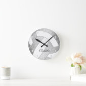 neutrale grijze volleybaldecor ronde klok (Huis)