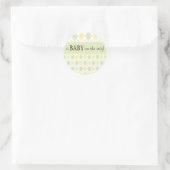 Neutrale Groen Geel Argyle Baby shower Sticker (Tas)