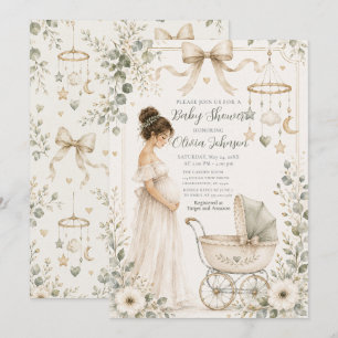 Neutrale groene babyshower kaart