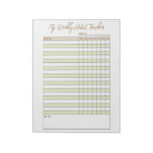 Neutrale groene bruine weekly Habit Tracker Notiti
