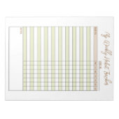 Neutrale groene bruine weekly Habit Tracker Notiti Notitieblok (Voorkant)
