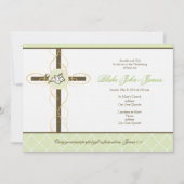 Neutrale Groene Christening/Baptisme Uitnodiging (Voorkant)