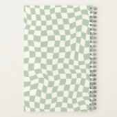 Neutrale Groene Golvende Controle Monogrammed Naam Notitieboek (Achterkant)