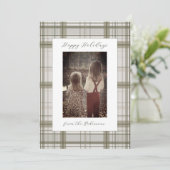 Neutrale groene ruit - kerstkaart (portret) (Staand voorkant)