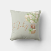 Neutrale Groene Teddybeer Oh Baby Ballon Kussen (Voorkant)